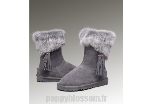 Bottes Ugg Mode-198 court en fourrure de renard gris?